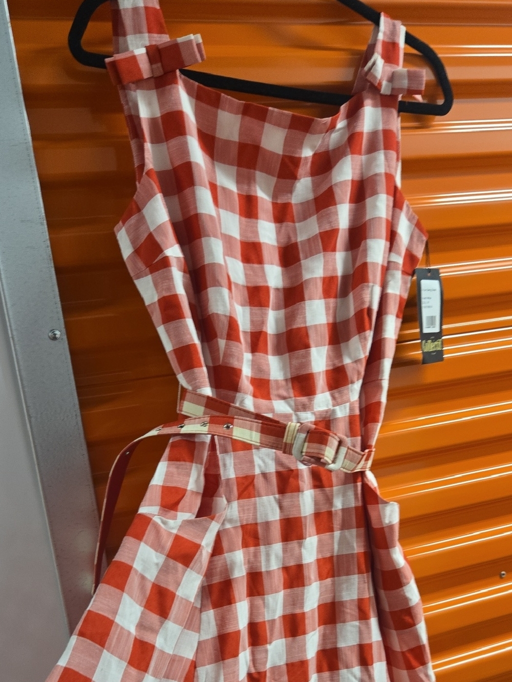 Collectif Red and White Gingham Fit-and-Flare Dress